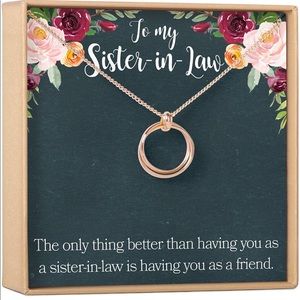 Dear Ava Sister of The Groom Gift Necklace Sister in Law Wedding Rose Gold color